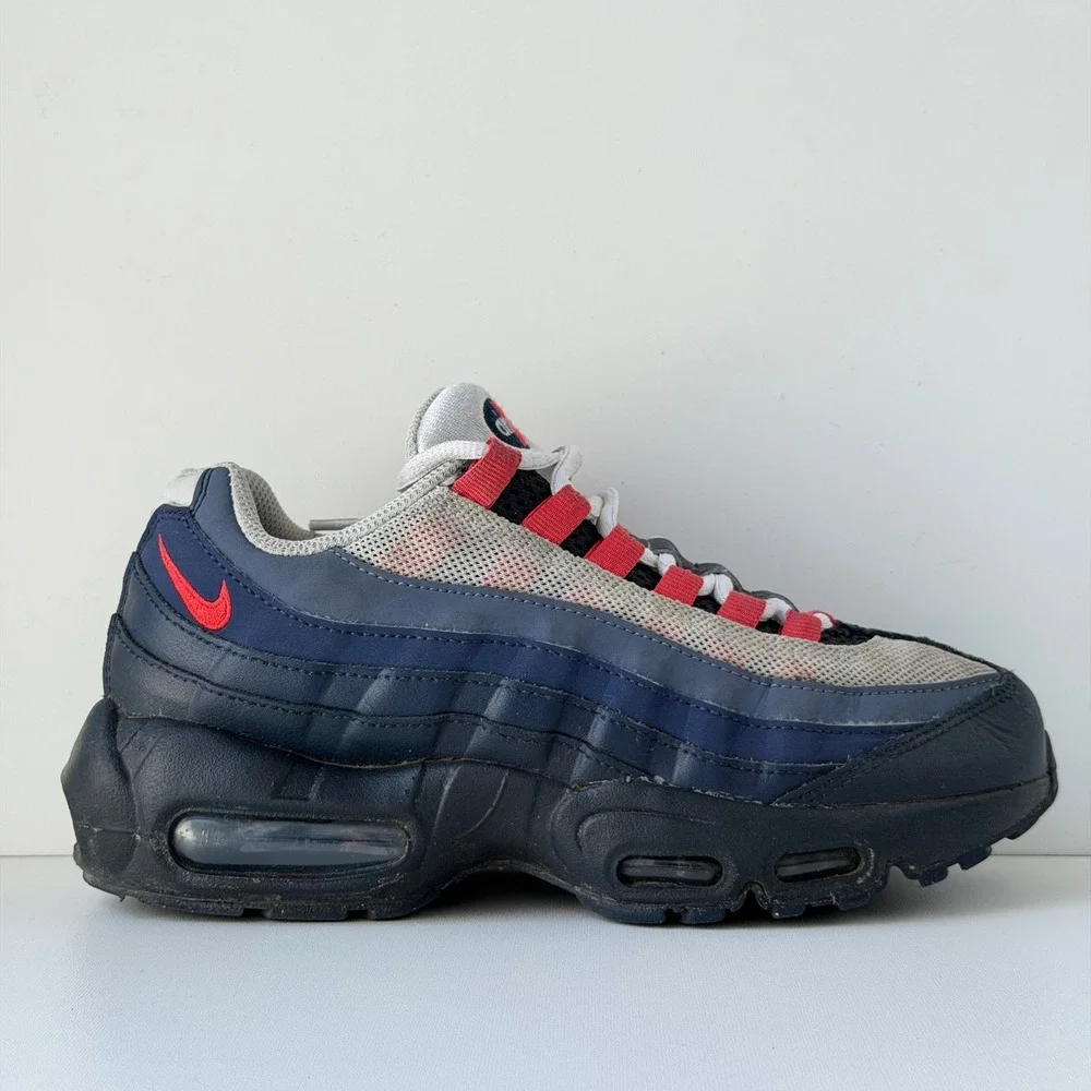 Nike Air Max 95 Recraft Youth 5.5Y Dark Obsidian Track Red Retro Running Shoes
